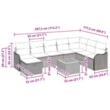 vidaXL Tuinbank Set met kussen met opslag 9 pcs Zwart poly rattan