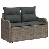 vidaXL Tuinbank Set met kussen met opslag 9 pcs Zwart poly rattan