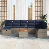vidaXL Garden Lounge Set 9 pcs Grey poly rattan