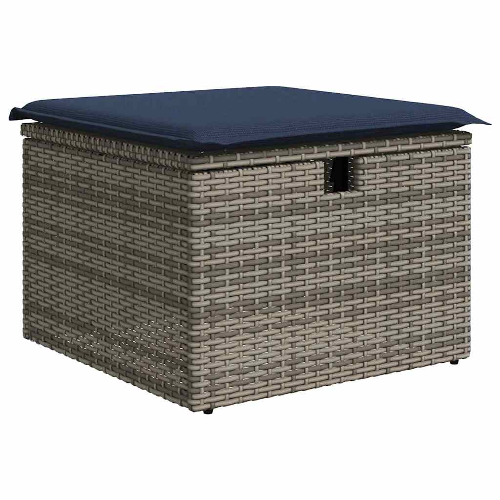 vidaXL Garden Lounge Set 9 pcs Grey poly rattan