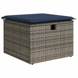 vidaXL Garden Lounge Set 9 pcs Grey poly rattan