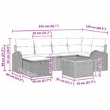 vidaXL Tuinbank Set met kussen met opslag 7 pcs Zwart poly rattan