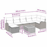 vidaXL Tuinbank Set met kussen met opslag 8 pcs Zwart poly rattan