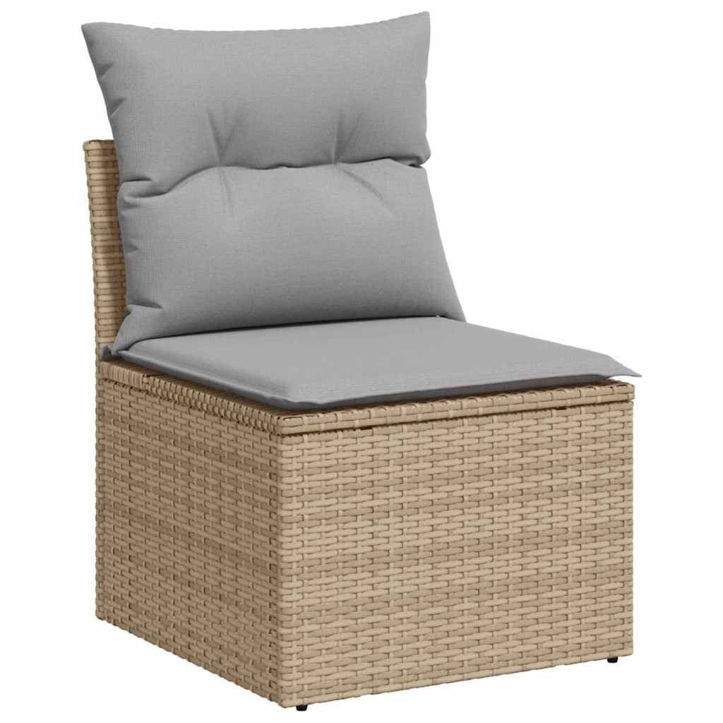vidaXL Tuinbank Set met kussen met opslag 9 pcs Zwart poly rattan