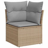 vidaXL Tuinbank Set met kussen met opslag 9 pcs Zwart poly rattan