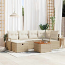 vidaXL Tuinbank Set met kussen met opslag 7 pcs Zwart poly rattan