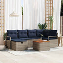 vidaXL Ensemble de banc de jardin avec coussins et espace de rangement 7 pcs Rotin synthétique Gris