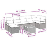 vidaXL Tuinbank Set met kussen met opslag 8 pcs Zwart poly rattan
