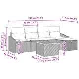 vidaXL Tuinbank Set met kussen met opslag 6 pcs Zwart poly rattan