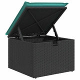vidaXL Tuinbank Set met kussen met opslag 6 pcs Zwart poly rattan