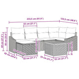 vidaXL Tuinbank Set met kussen met opslag 7 pcs Zwart poly rattan