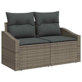 vidaXL Tuinbank Set met kussen met opslag 7 pcs Zwart poly rattan