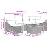 vidaXL Tuinbank Set met kussen met opslag 7 pcs Zwart poly rattan