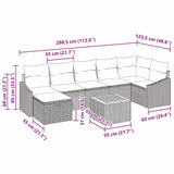 vidaXL Tuinbank Set met kussen met opslag 8 pcs Zwart poly rattan
