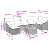 vidaXL Tuinbank Set met kussen met opslag 8 pcs Zwart poly rattan