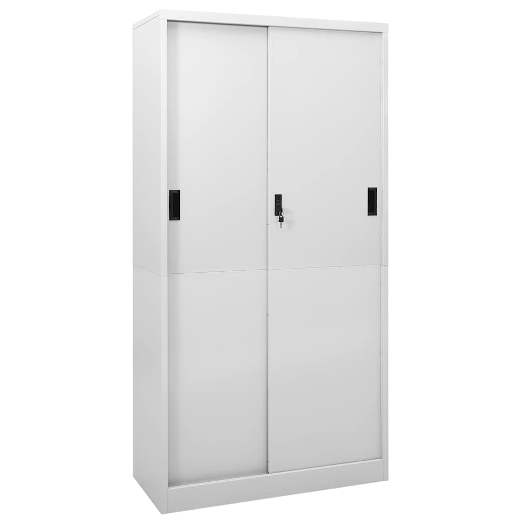 vidaXL Office Cabinet with Sliding Doors 90x40x180 cm Steel White