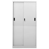 vidaXL Office Cabinet with Sliding Doors 90x40x180 cm Steel White