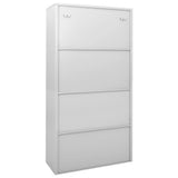 vidaXL Office Cabinet with Sliding Doors 90x40x180 cm Steel White