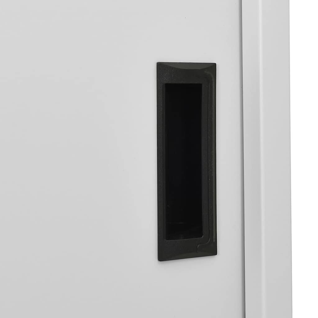 vidaXL Office Cabinet with Sliding Doors 90x40x180 cm Steel White