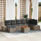 vidaXL Tuinbank Set met kussen met opslag 8 pcs Zwart poly rattan