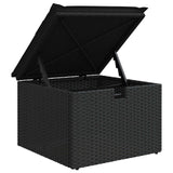 vidaXL Tuinbank Set met kussen 6 pcs Zwart poly rattan