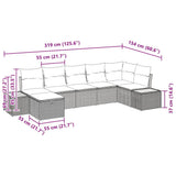 vidaXL Garden Sofa Set with Cushion 8 pcs Black Poly Rattan