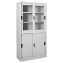 vidaXL Kantoorkast met schuifdeuren 90x40x180 cm staal wit