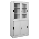 vidaXL Kantoorkast met schuifdeuren 90x40x180 cm staal wit