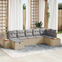 vidaXL Garden Sofa Set with Cushion 8 pcs Black Poly Rattan