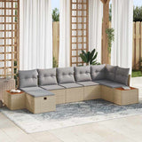 vidaXL Garden Sofa Set with Cushion 8 pcs Black Poly Rattan