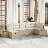 vidaXL Garden Sofa Set with Cushion 8 pcs Black Poly Rattan