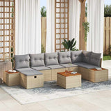 vidaXL Garden Sofa Set with Cushion 8 pcs Black Poly Rattan