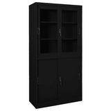vidaXL Kantoorkast met schuifdeuren 90x40x180 cm staal wit