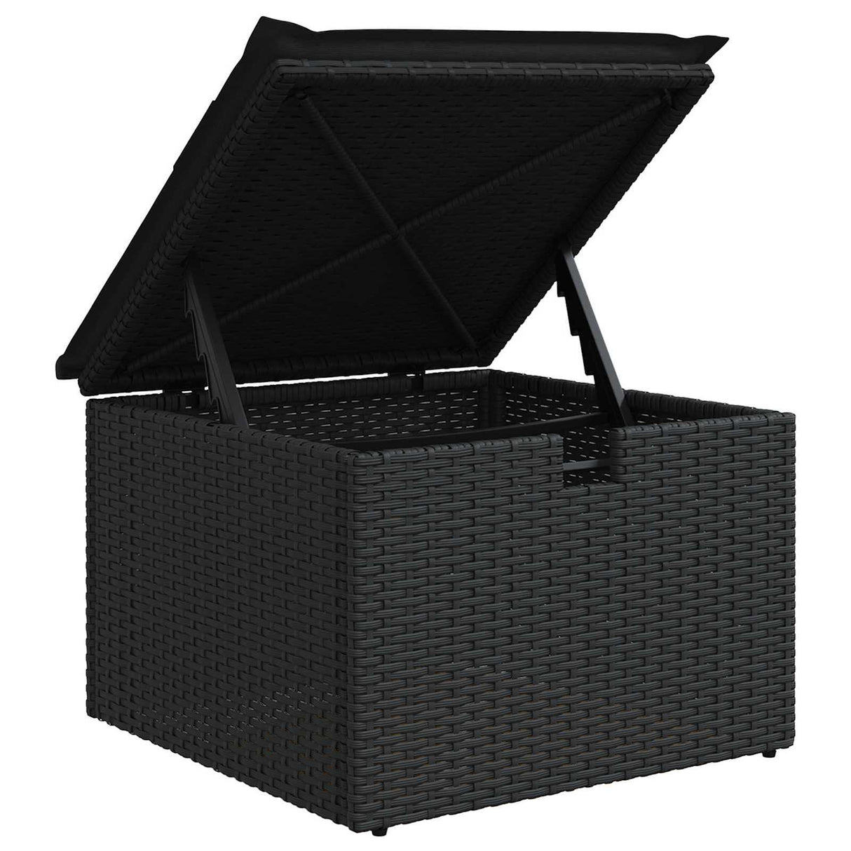 vidaXL Tuinbank Set met kussen 8 pcs Zwart poly rattan