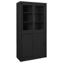 vidaXL Kantoorkast met schuifdeuren 90x40x180 cm staal wit