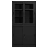 vidaXL Kantoorkast met schuifdeuren 90x40x180 cm staal wit