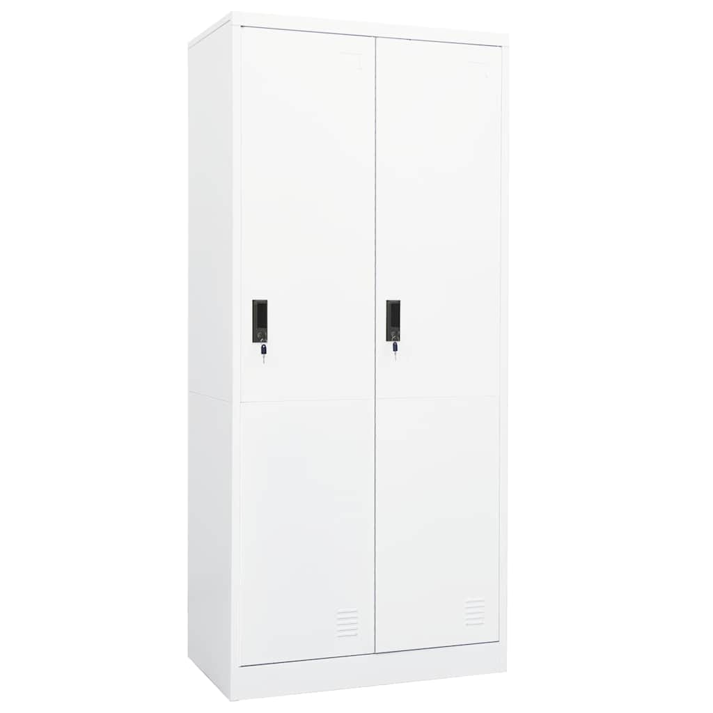 vidaXL Kledingkast 80x50x180 cm staal wit