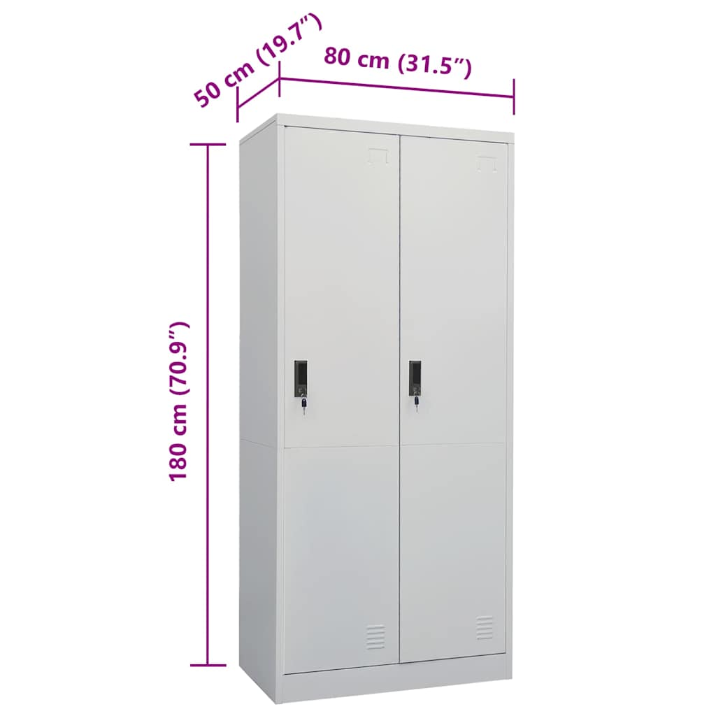 vidaXL Kledingkast 80x50x180 cm staal wit