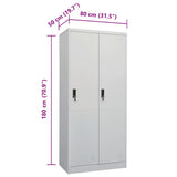 vidaXL Kledingkast 80x50x180 cm staal wit