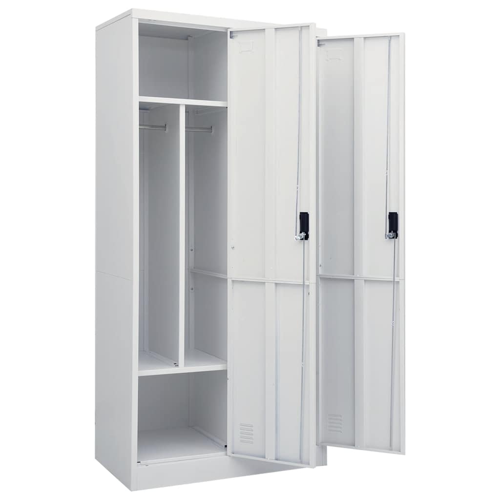 vidaXL Kledingkast 80x50x180 cm staal wit