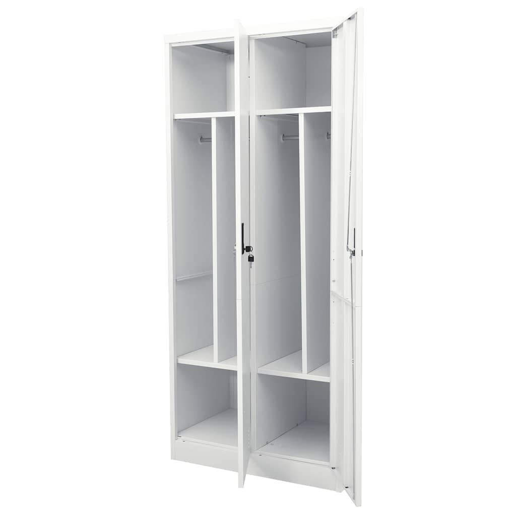 vidaXL Kledingkast 80x50x180 cm staal wit