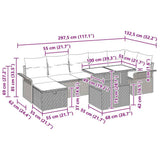 vidaXL Tuinbank Set met kussen met opslag 8 pcs Zwart Poly rattan