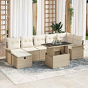 vidaXL Tuinbank Set met kussen met opslag 8 pcs Zwart Poly rattan