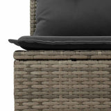 vidaXL Tuinbank Set met kussen met opslag 9 pcs Zwart Poly rattan