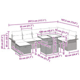 vidaXL Tuinbank Set met kussen met opslag 9 pcs Zwart Poly rattan