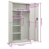 vidaXL Lockerkast 90x40x180 cm staal wit