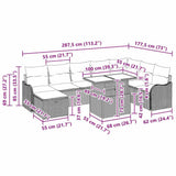 vidaXL Tuinbank Set met kussen met opslag 9 pcs Zwart Poly rattan