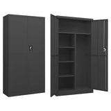 vidaXL Lockerkast 90x40x180 cm staal wit