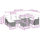 vidaXL Tuinbank Set met kussen met opslag 9 pcs Bruin Poly rattan