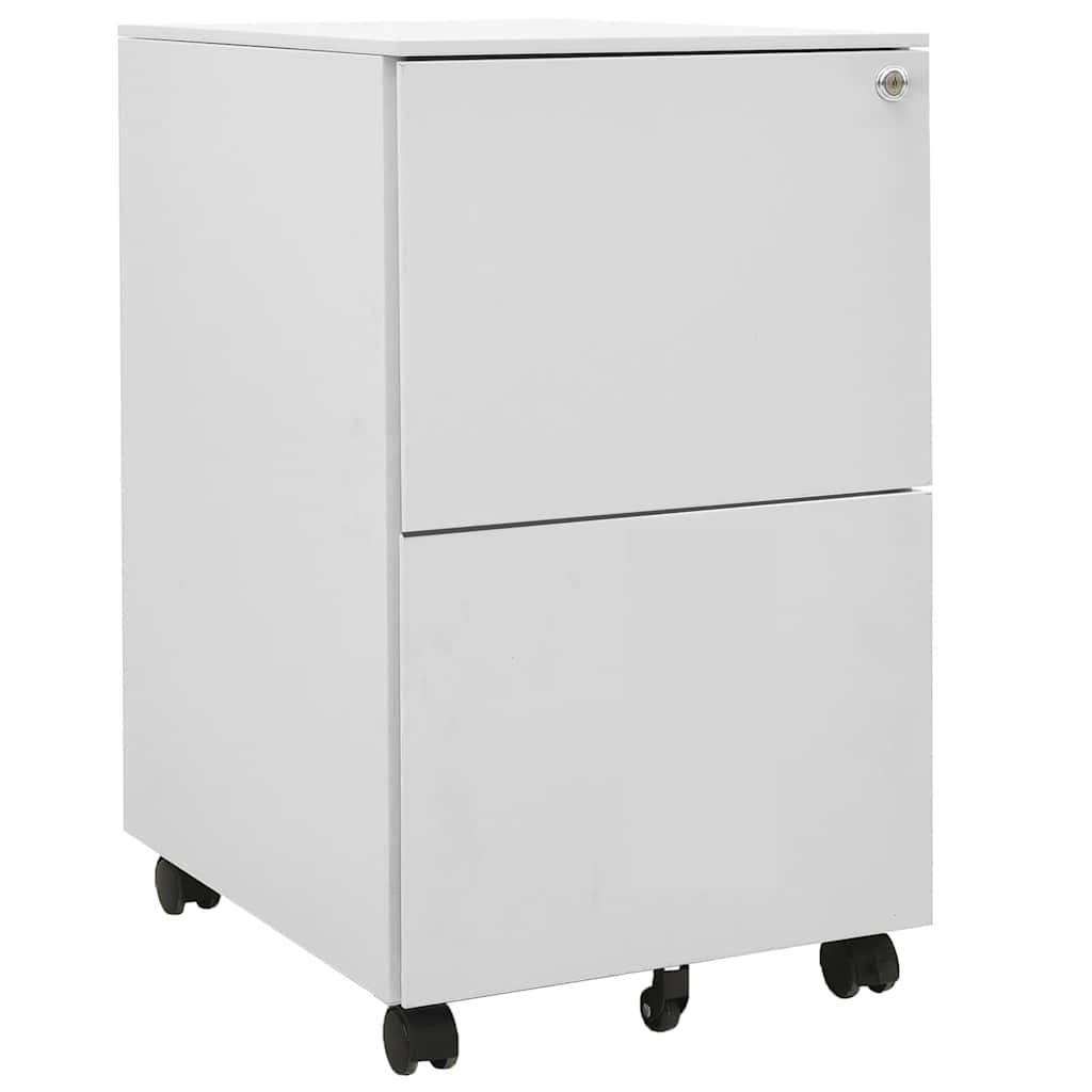 vidaXL Ladeblok verrijdbaar 39x45x67 cm staal wit